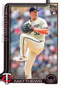 2025 Topps Series 1 Zebby Matthews RC Minnesota Twins #283