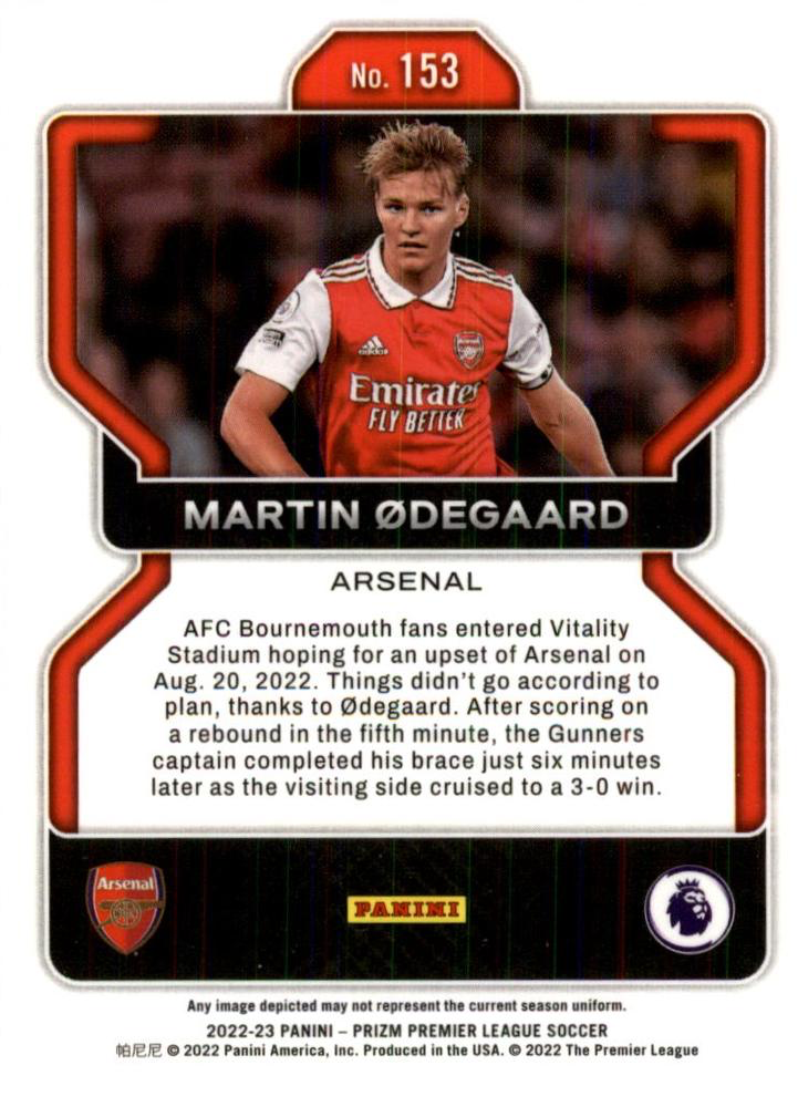 2022 Panini Prizm Premier League Martin Odegaard #153 Arsenal FC