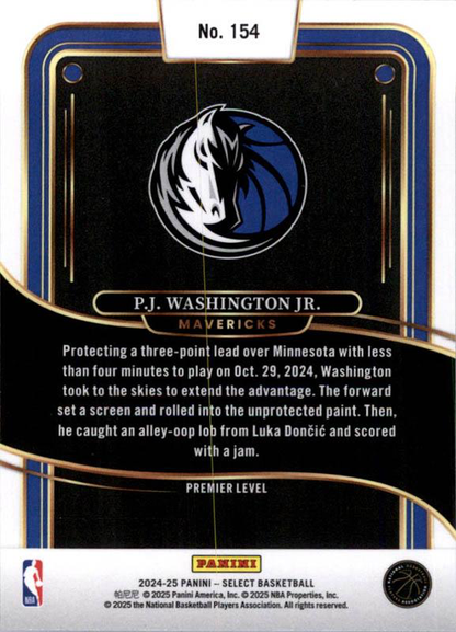 2024 Panini Select P.J. Washington Jr. Blue #154 Dallas Mavericks