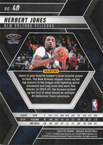 2024 Panini Mosaic Herbert Jones #40 New Orleans Pelicans