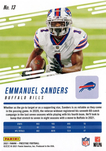 2021 Panini Prestige Emmanuel Sanders #13 Buffalo Bills
