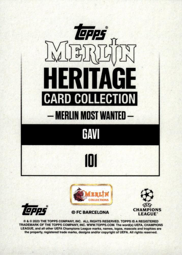 2023 Topps Merlin Heritage UCC Gavi MMW #101 FC Barcelona