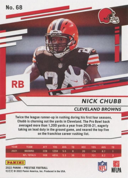 2022 Panini Prestige Nick Chubb #68 Cleveland Browns