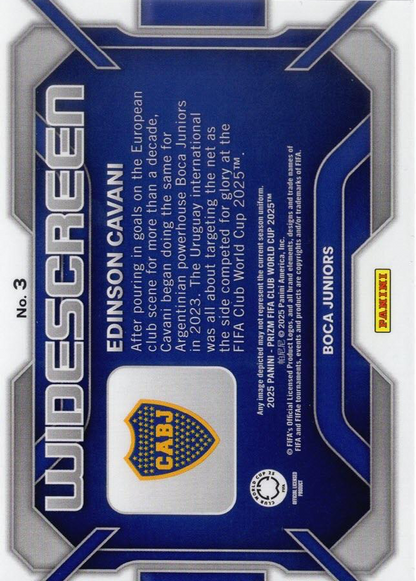 2025 Panini Prizm Club World Cup Widescreen Edinson Cavani #3 Boca Juniors