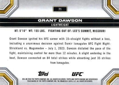 2024 Topps Chrome UFC Grant Dawson #71