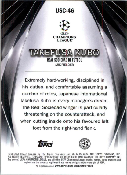 2023 Topps UCC Ultimate Stage Chrome Takefusa Kubo USC-46 Real Sociedad