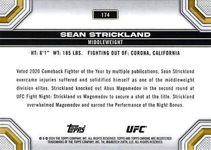 2024 Topps Chrome UFC Sean Strickland #174