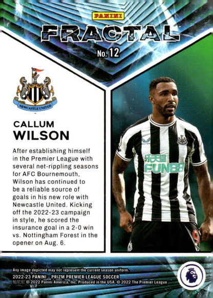 2022 Panini Prizm Premier League Callum Wilson Fractal #12 Newcastle United