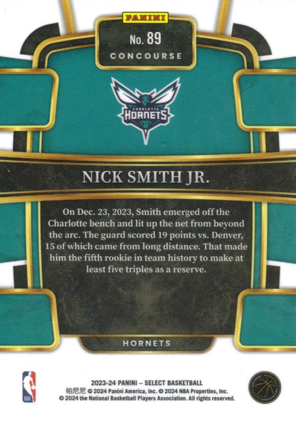 2023 Panini Select NBA Blue Nick Smith Jr. RC #89 Charlotte Hornets