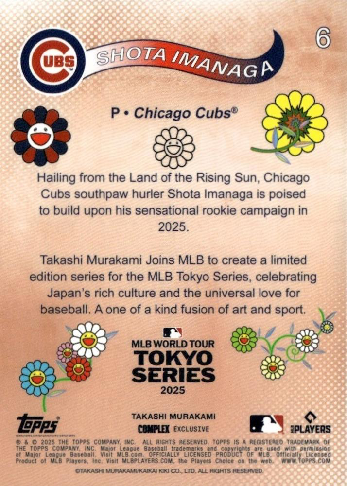 2025 Topps Tokyo Series Shota Imanaga #6 Chicago Cubs