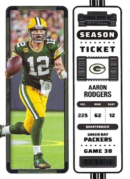 2022 Panini Contenders Aaron Rodgers Green Bay Packers #40