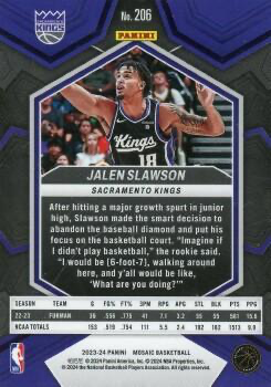 2023 Panini Mosaic Jalen Wilson RC #206 Brooklyn Nets
