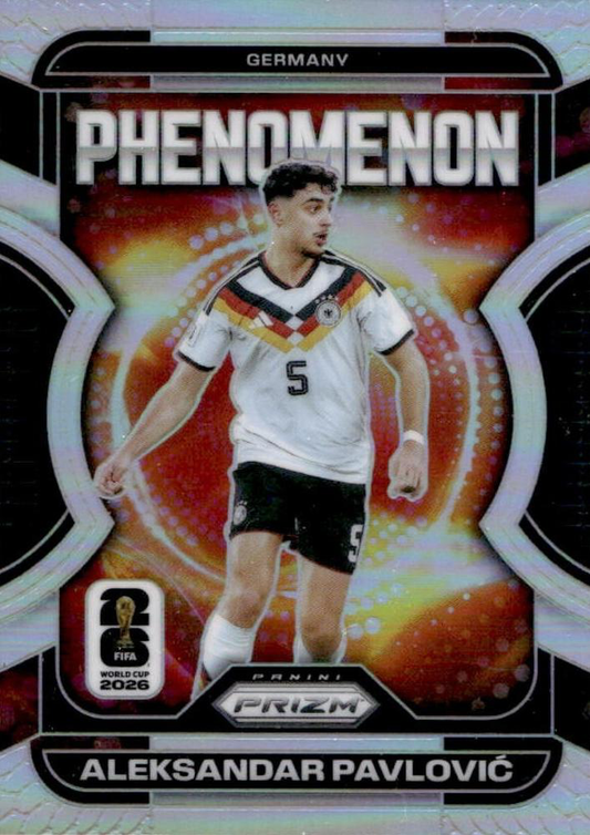 2026 Panini Prizm FIFA World Cup Phenomenon Silver Aleksandar Pavlovic #25 Allemagne