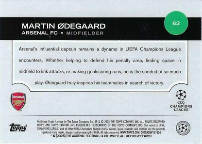 2024 Topps Chrome UCC Martin Odegaard #62 Arsenal