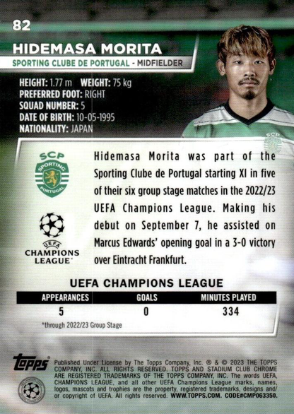 2022 Topps Stadium Club Chrome UCC Hidemasa Morita #82 Sporting Clube de Portugal