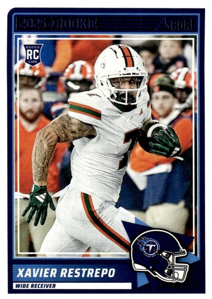 2025 Panini Score Xavier Restrepo RC #6 Tennessee Titans