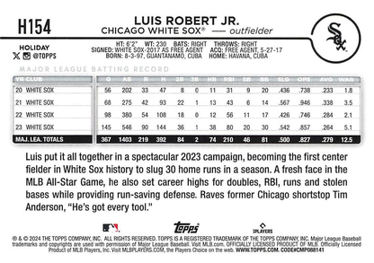 2024 Topps Holiday Luis Robert Jr. Chicago White Sox #H154