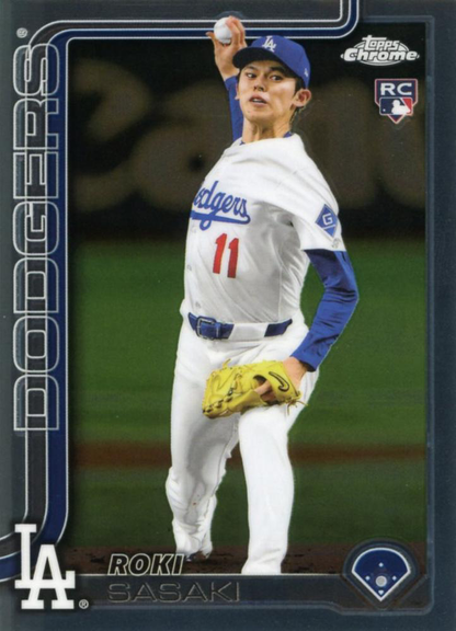 2025 Topps Chrome MLB Roki Sasaki RC #217 Los Angeles Dodgers