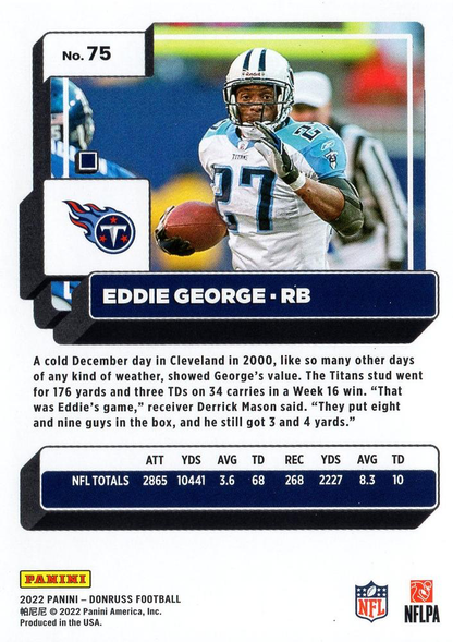 2022 Panini Donruss Eddie George #75 Tennessee Titans