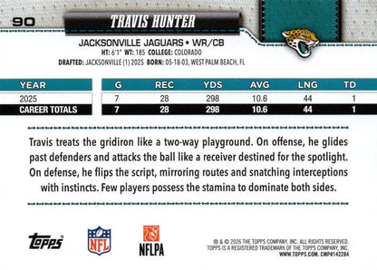2026 Topps Flagship Travis Hunter #90 Jacksonville Jaguars