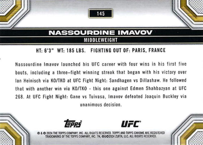 2024 Topps Chrome UFC Nassourdine Imavov #145