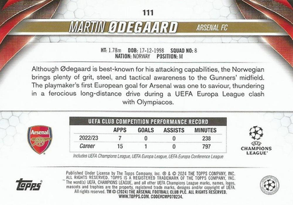 2023 Topps UCC Martin Ødegaard #111 Arsenal FC
