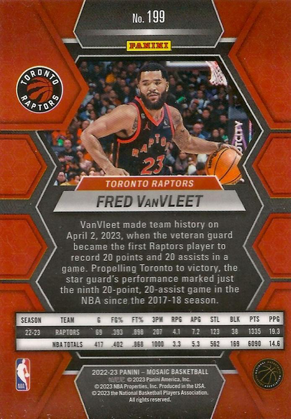 2022 Panini Mosaic Fred VanVleet #199 Toronto Raptors