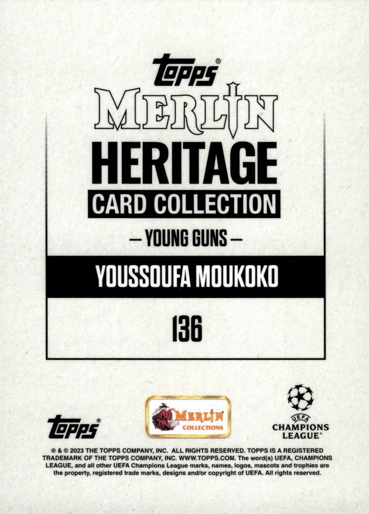 2023 Topps Merlin Heritage UCC Youssoufa Moukoko #136 Borussia Dortmund