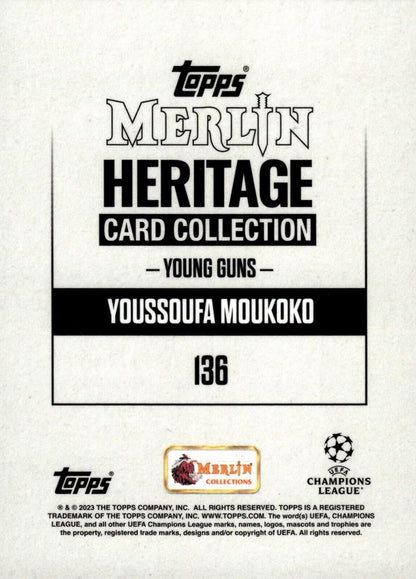 2023 Topps Merlin Heritage UCC Youssoufa Moukoko #136 Borussia Dortmund