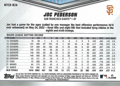 2023 Topps NTCD Joc Pederson San Francisco Giants #NTCD-B24