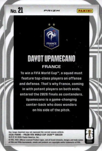 2026 Panini Prizm FIFA World Cup Screamers Dayot Upamecano #21 France