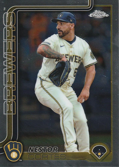2025 Topps Chrome MLB Nestor Cortes #22 Milwaukee Brewers