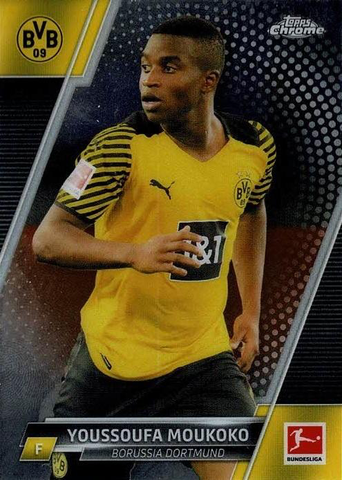 2021 Topps Chrome Bundesliga Youssoufa Moukoko #28 Borussia Dortmund