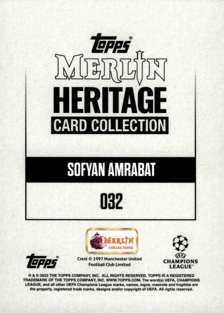 2023 Topps Merlin Heritage UCC Sofyan Amrabat #32 Manchester United