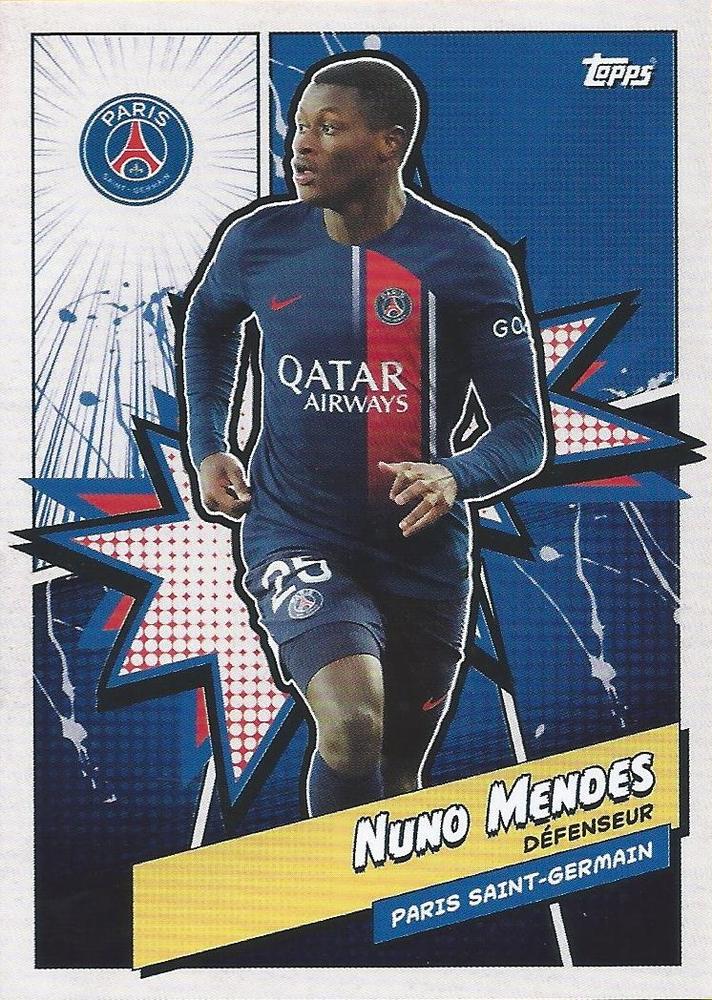 2023 Topps PSG Fan Set Heroes Nuno Mendes #PSGH-10 Paris Saint-Germain