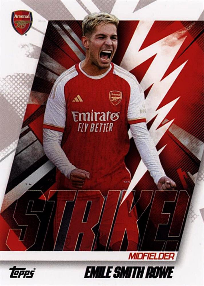 2023 Topps Arsenal Team Set Emile Smith Rowe Strike! #37 Arsenal FC