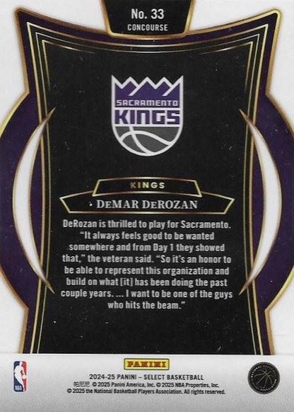 2024 Panini Select DeMar DeRozan Blue #33 Sacramento Kings