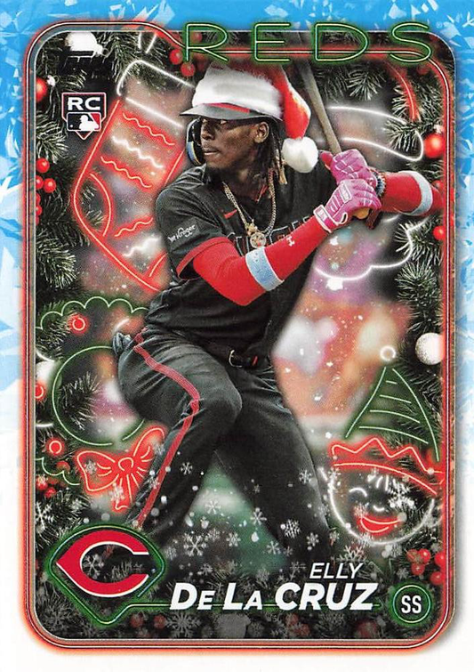 2024 Topps Holiday Elly De La Cruz SP VAR Santa Hat #H102b