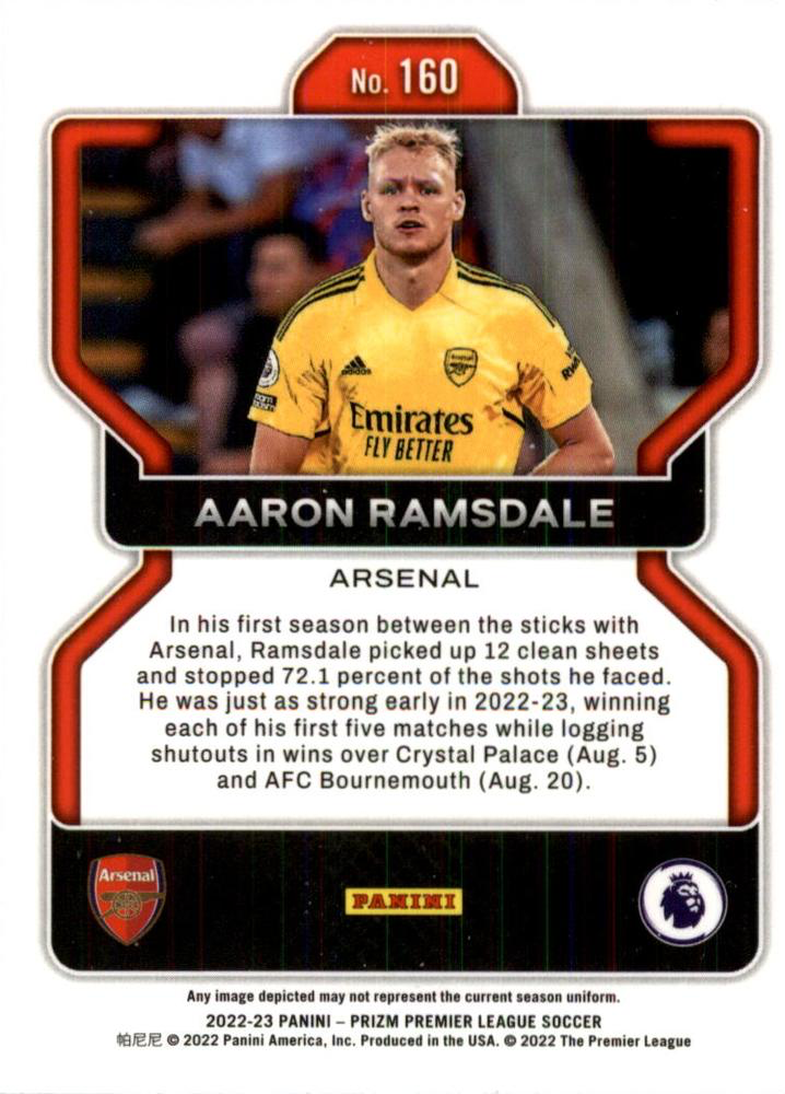 2022 Panini Prizm Premier League Aaron Ramsdale #160 Arsenal FC