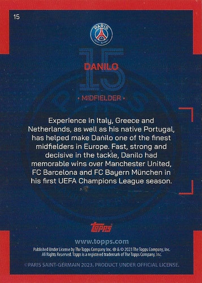 2022 Topps PSG Team Set Danilo #15 Paris Saint-Germain