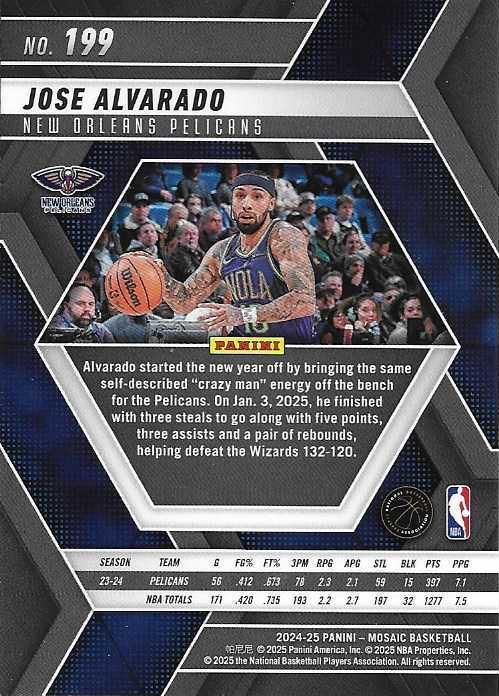 2024 Panini Mosaic Jose Alvarado #199 New Orleans Pelicans