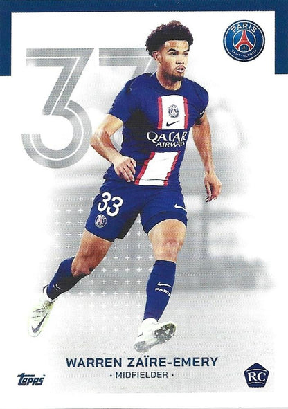 2022 Topps PSG Team Set RC Warren Zaïre-Emery #10 Paris Saint-Germain