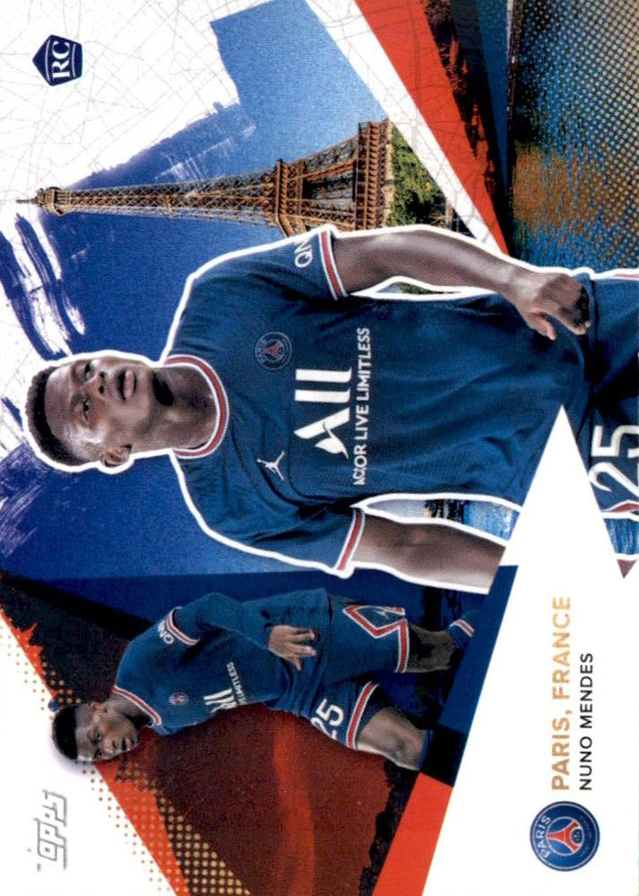 2021 Topps PSG Team Set RC Nuno Mendes #22 Paris Saint-Germain