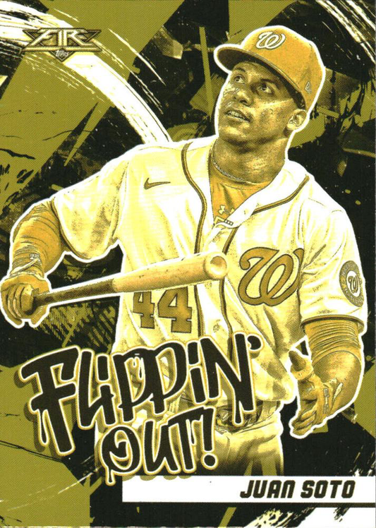 2022 Topps Fire Flippin' Out Gold Minted Juan Soto Washington Nationals #FO-8