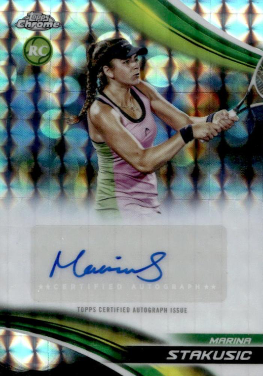 2025 Topps Chrome Tennis Geometric Autograph Marina Stakusic #CA-MSC