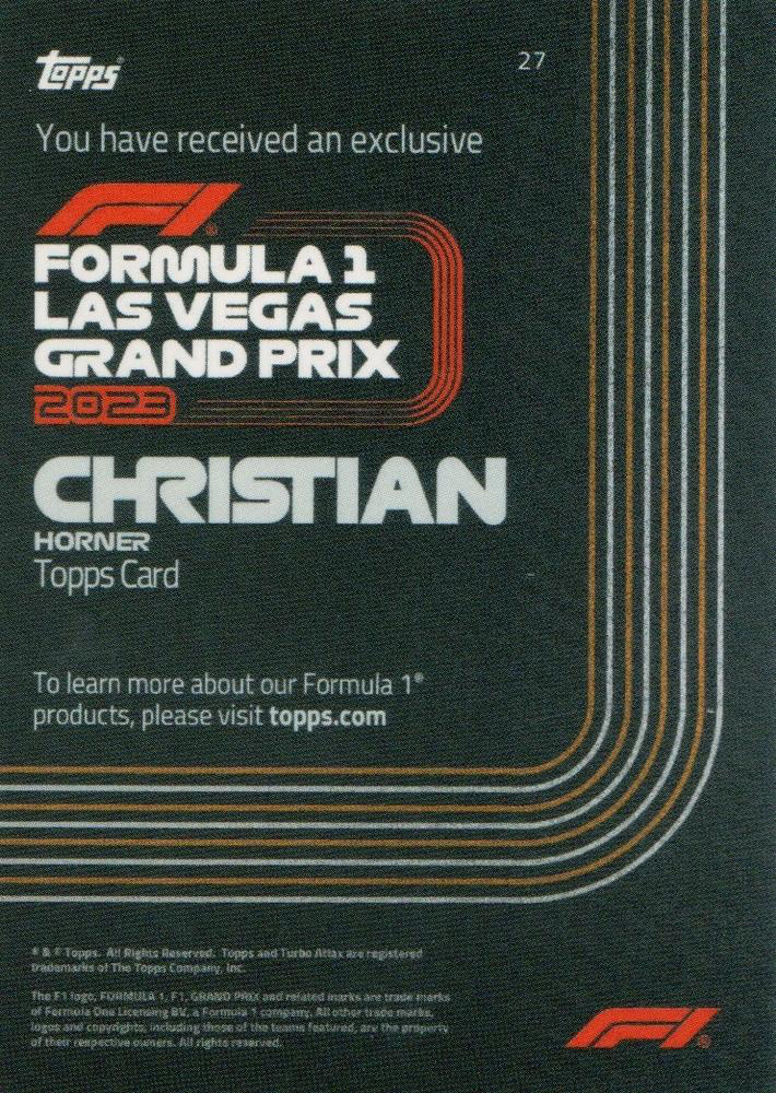 2023 Topps Las Vegas Grand Prix Christian Horner #27 Oracle Red Bull Racing