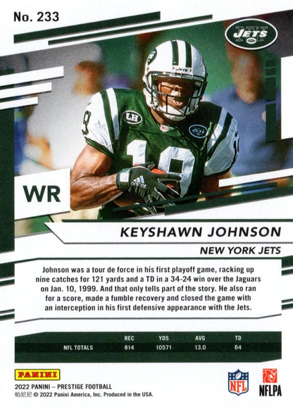 2022 Panini Prestige Keyshawn Johnson #233 New York Jets