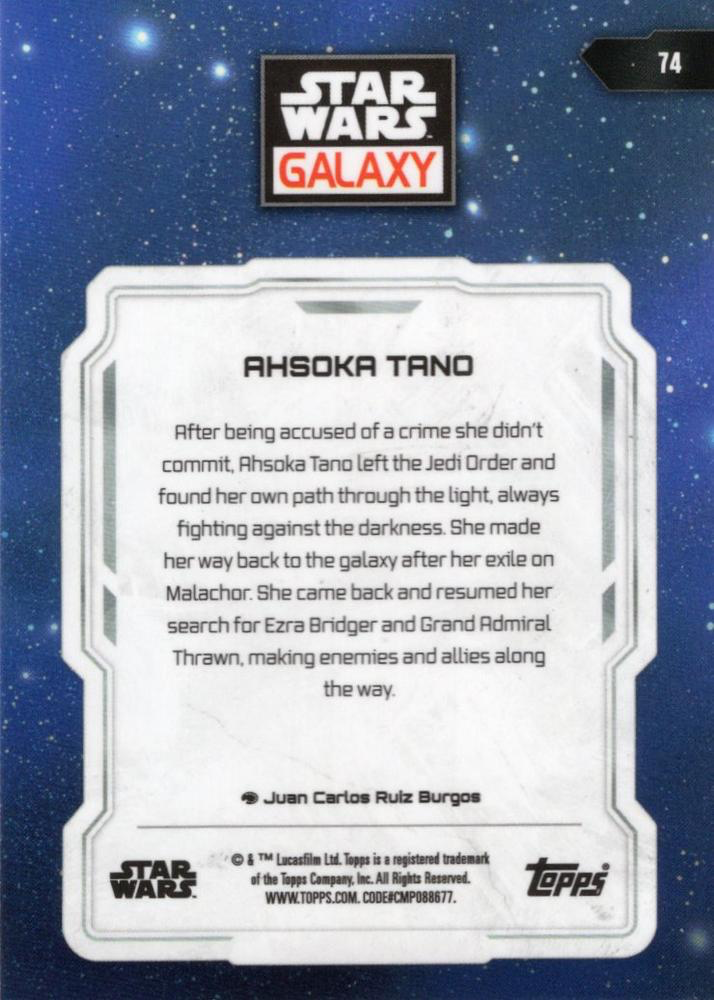 2024 Topps Chrome Star Wars Galaxy Ahsoka Tano #74