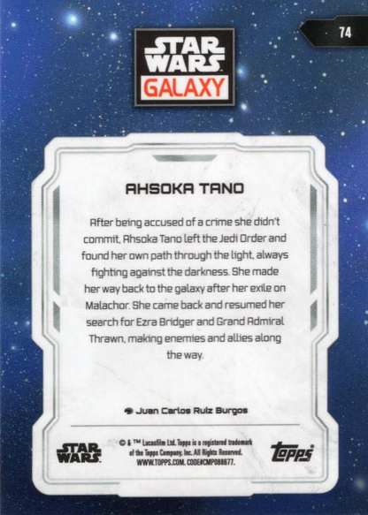 2024 Topps Chrome Star Wars Galaxy Ahsoka Tano #74