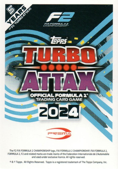 2024 Topps Turbo Attax F1 Oliver Bearman F2 #225 Prema Racing
